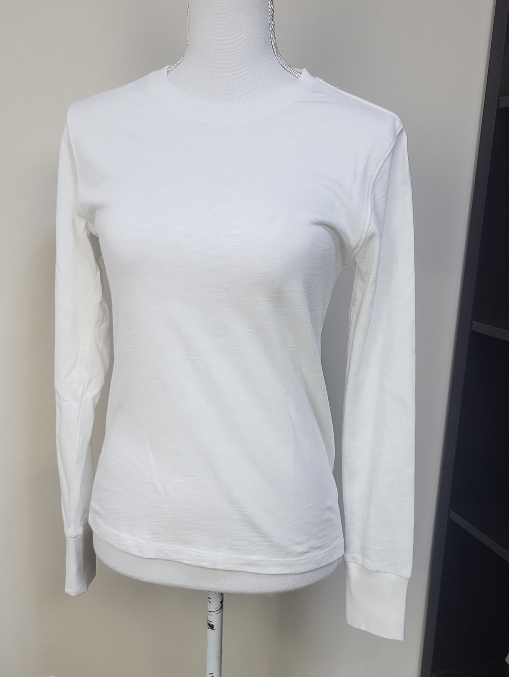 QUINCE White 100% Organic Cotton Slub Long Sleeve Tee NWOT XS